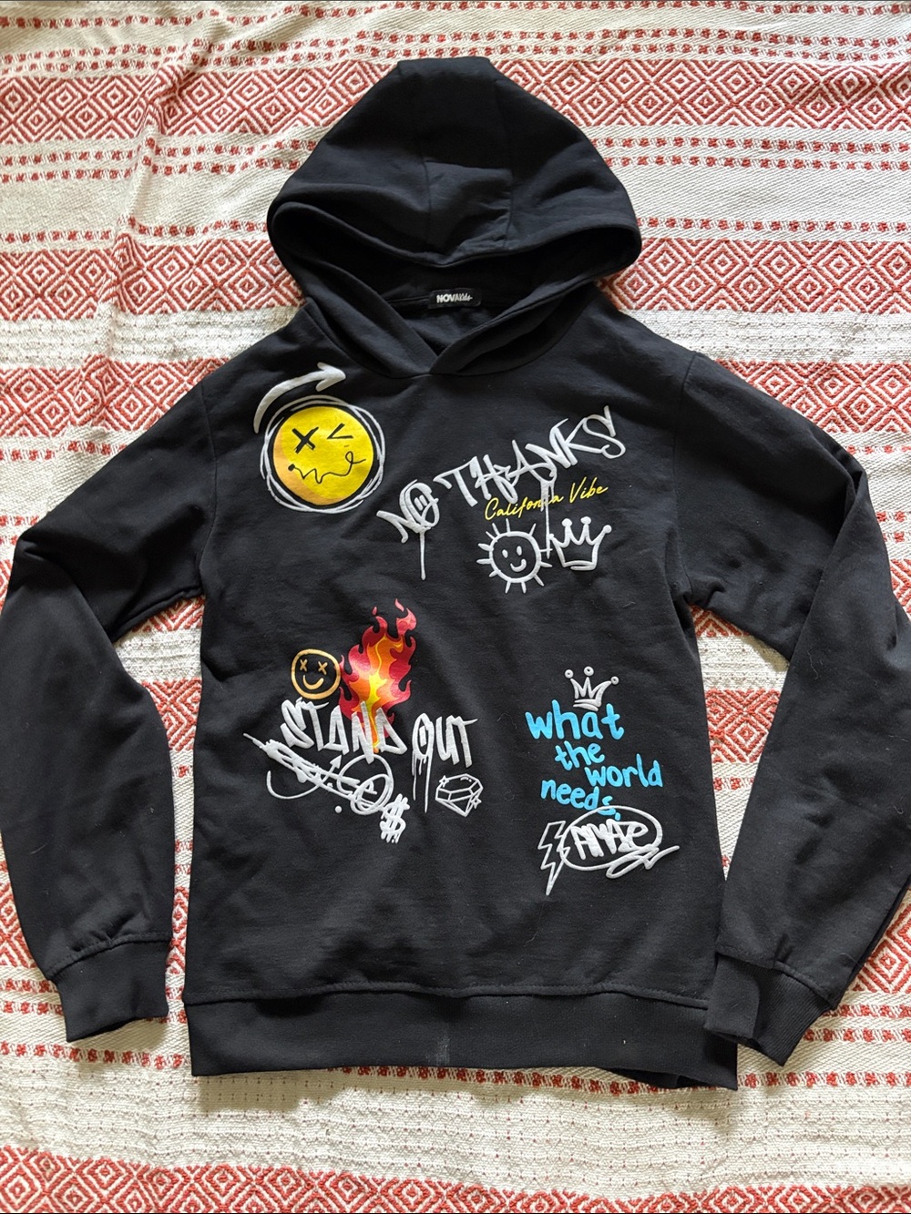 Black Graphic Hoodie for Kids